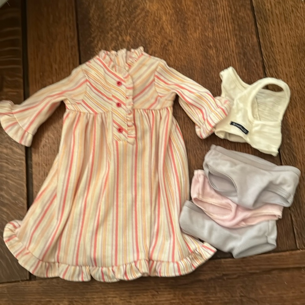 American Girl Doll. Nightgown and under garments.